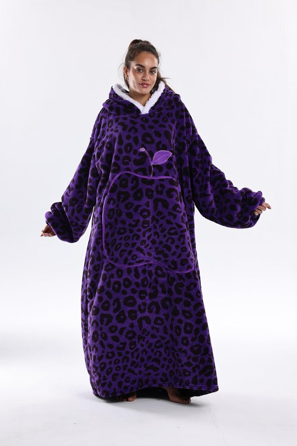 Capecage Blanket Hoodie, Long Hooded Blanket Sweatshirt as Birthday Gifts for Women Men, Long Wearable Blanket for Women Men.