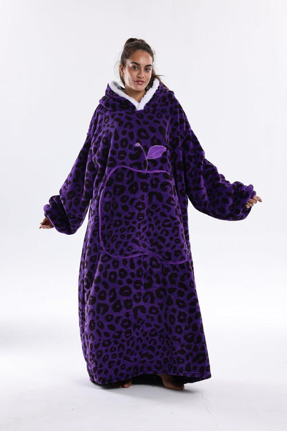 Capecage Blanket Hoodie, Long Hooded Blanket Sweatshirt as Birthday Gifts for Women Men, Long Wearable Blanket for Women Men.