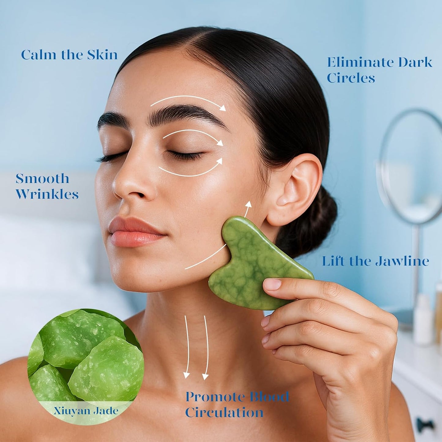 BAIMEI IcyMe Ice Roller for Face and Gua Sha Facial Tool Set, Ice Face Roller Reduces Puffiness Relieves Migraines Skin Care Tools, Self Care for Women - Pink
