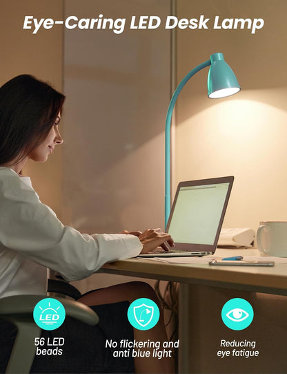 BOHON LED Desk Lamp with USB Charging Port 3 Color Modes Dimmable, Black