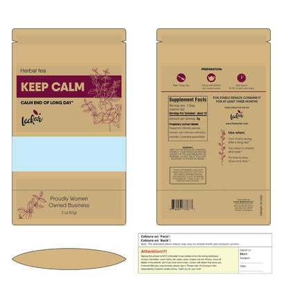 Keep Calm Valerian Root, Lavender, Peppermint Herbal Tea Loose Leaf Relaxing Wellness Blend Caffeine-Free | Daily stress support & Enhanced sleep quality Helps you ease into sleep naturally