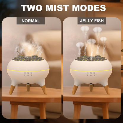 Colorful Flame Fire Diffuser Humidifier, Ultra-Quiet Aroma Essential Oils Aromatherapy Diffusers for Large Room, Bedroom, Office (Timeable, Waterless Auto off-150ml)