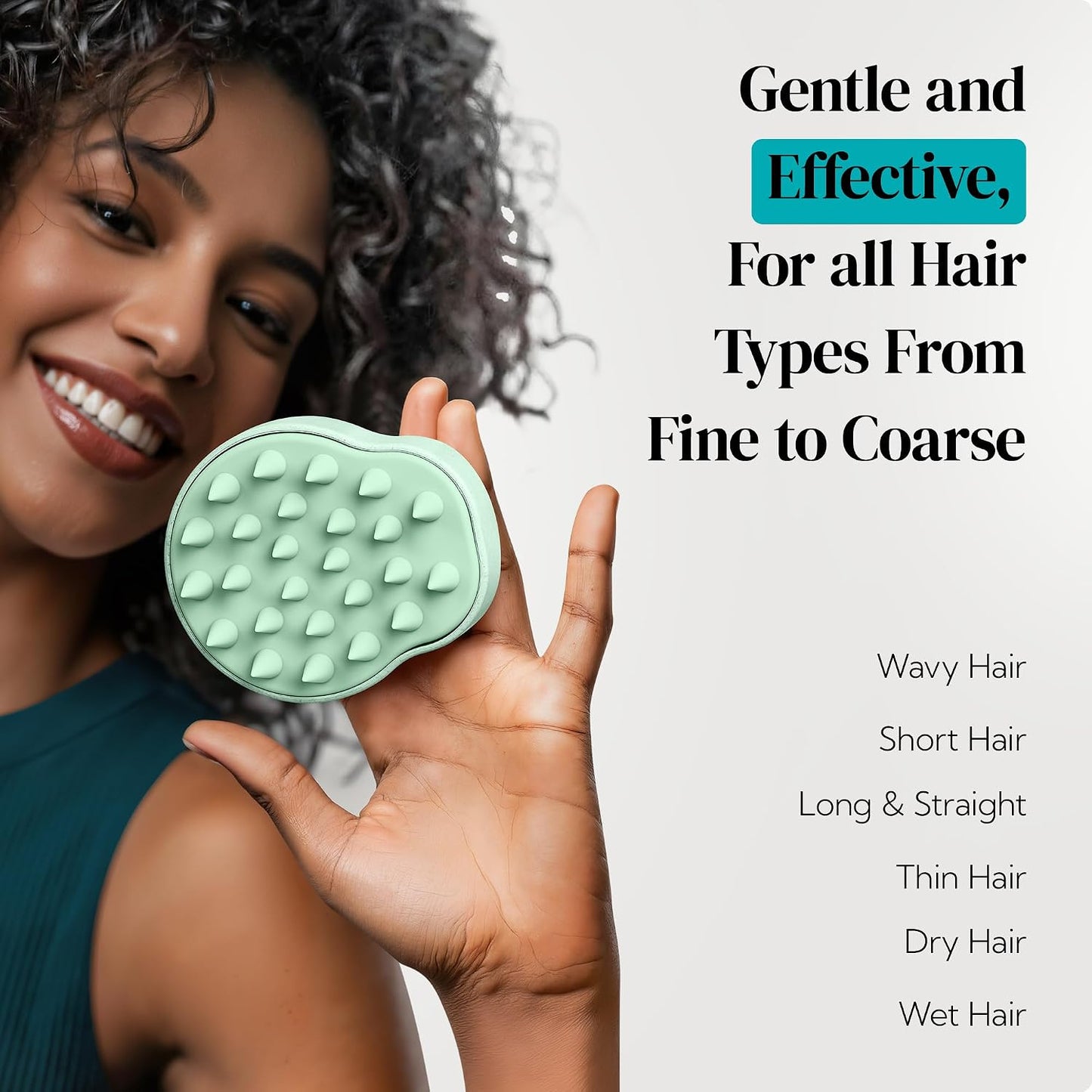HEETA Hair Scalp Massager Shampoo Brush 2 Pack, Soft Silicone Bristles to Remove Dandruff, Waterproof Hair Scrubber for Both Wet Dry Use, Suitable for Men & Women (Green & Black)