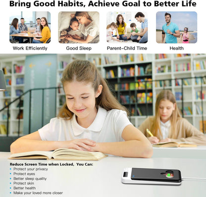 ySky Timed Lock Box, Portable Phone Locker with Self-Control Timer for iPhone, Android, Helping Kids, Students, Adults Focus Back, Mobile Phone Addiction Control (Green)