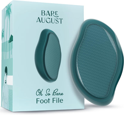 Bare August Glass Foot File Callus Remover- Heel Scraper & in Shower Foot Scrubber Dead Skin Remover - Pedicure Foot Buffer for Soft Feet