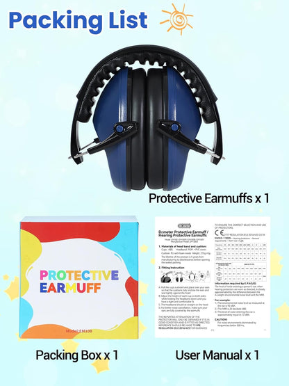 Dr.meter Ear Muffs for Noise Reduction: 27.4SNR Noise Cancelling Headphones for Kids Adults, EM100 Adjustable Hearing Protection Earmuffs for Monster Jam, Autism Sensory, Concerts, Fireworks