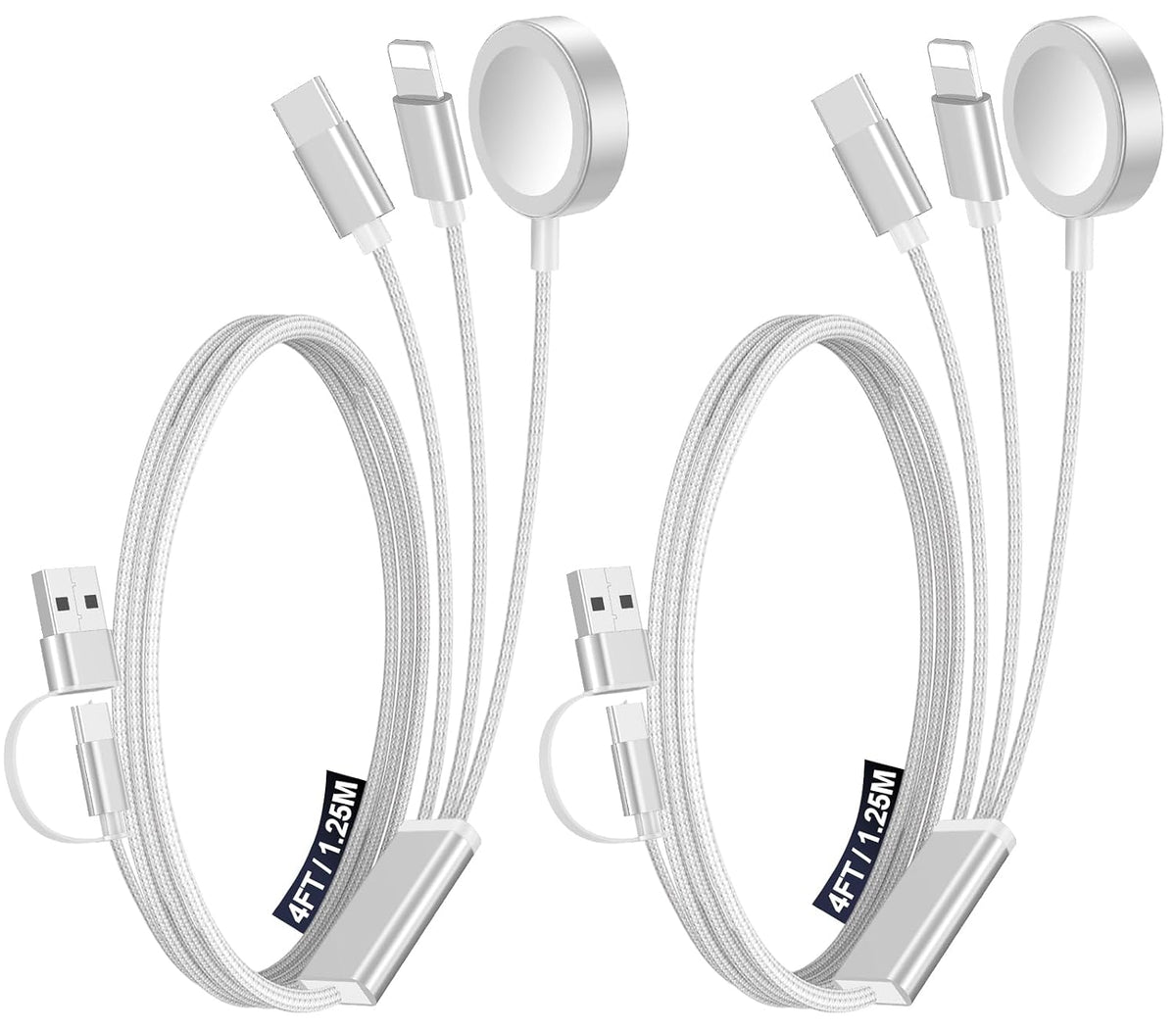 Travel Essentials for Apple Watch Charger,3-in-2 Multi Charging Cable