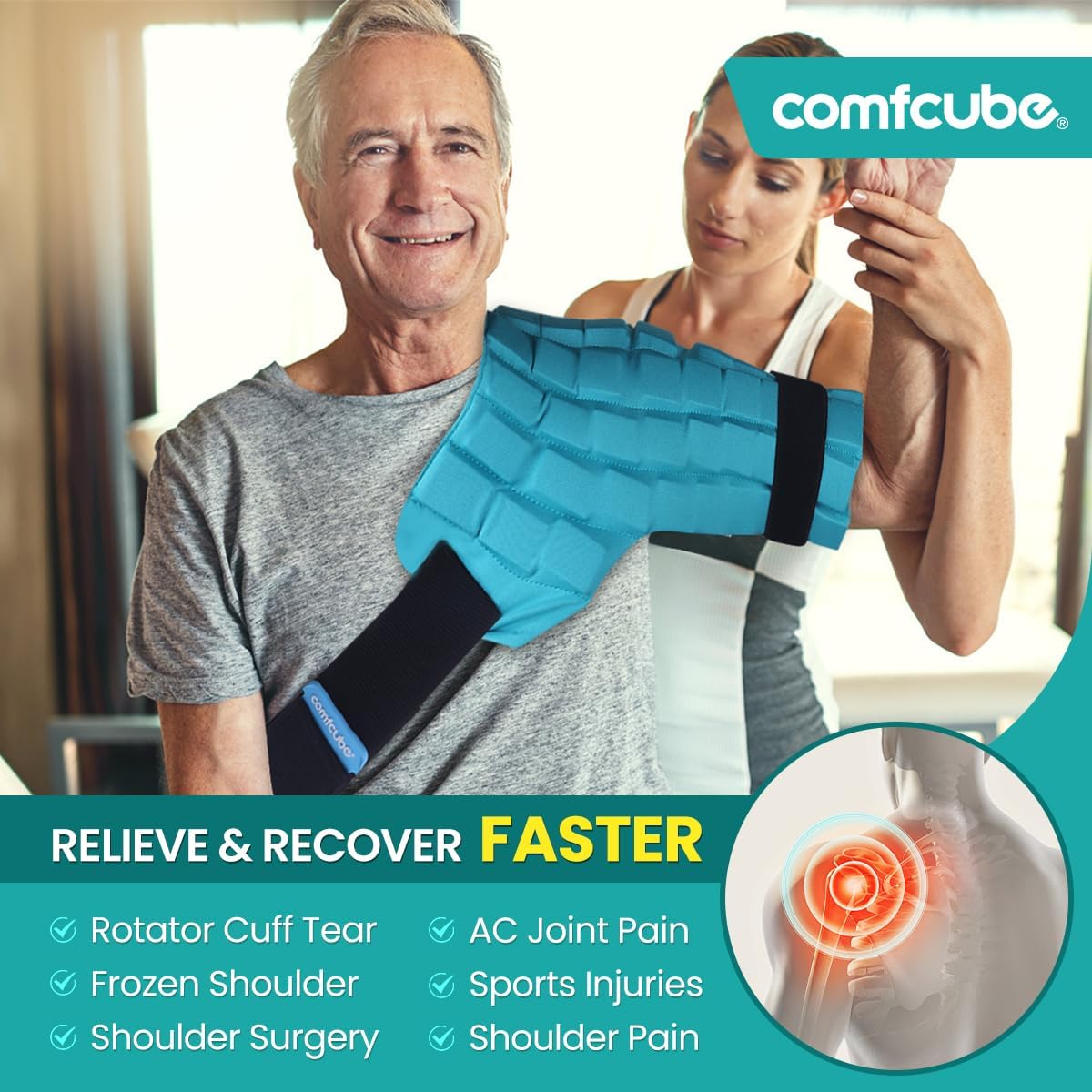 Ice Pack for Knee Pain Relief, 2 Hours Long Lasting Cold Pack for Knee Injuries, Cold Therapy Flexible Ice Pack Wrap for Knee Replacement Surgery, Swelling, ACL, Meniscus Tear