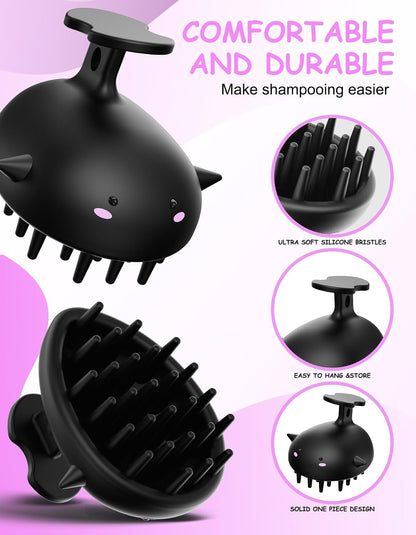 Scalp Massager Hair Growth, Silicone Scalp Scrubber Shower Shampoo Brush | One-Piece Silicone Scalp Exfoliator, Wet & Dry Hair Care, No Seams to Trap Water or Grime, Flakes and Buildup