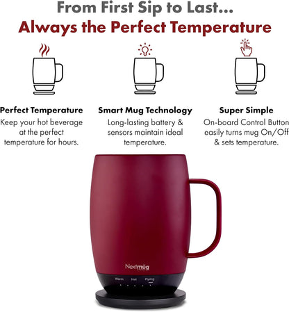 Nextmug - Temperature-Controlled, Self-Heating Coffee Mug