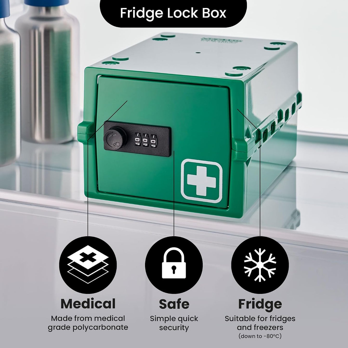 Lockabox Mini™ | Small Lock Box with Combination Lock (Half Letter Sized) | Mini Lockable Box for Small Medicines, Snacks & Mobile Phones | External Size 8.8 x 6.1 x 4.7 Inches (Crystal)