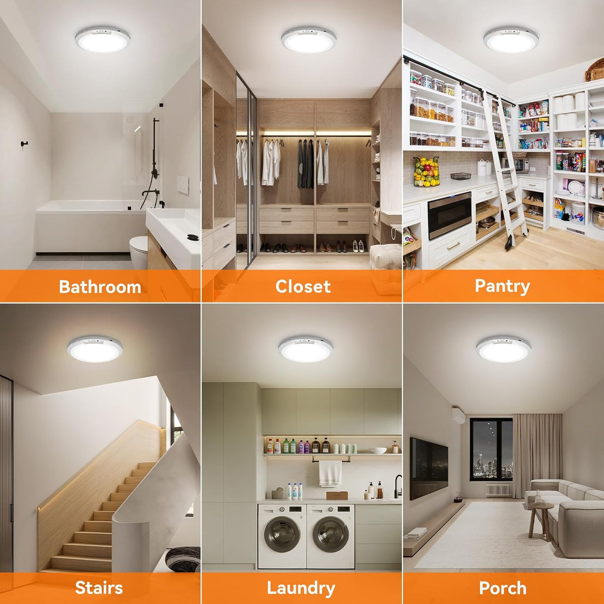 Rechargeable Ceiling Light with Remote, 10000mAh