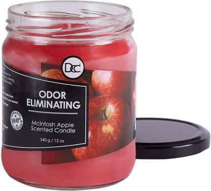 Vanilla Bean Odor Eliminating Highly Fragranced Candle - Eliminates 95% of Pet, Smoke, Food, and Other Smells Quickly - Up to 80 Hour Burn time - 12 Ounce Premium Soy Blend - Colors B