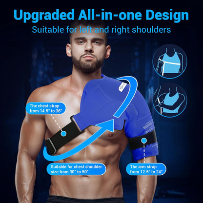 Comfytemp Shoulder Ice Pack Rotator Cuff Cold Therapy Wrap, FSA Eligible HSA, Gel Packs for Injuries Reusable Hot Cold Compress Shoulder Brace for Pain Relief, Men Women Recovery Item (Large/X-Large)