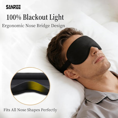 Sleep Mask for Side Sleeper Women Men,Blackout Eye Masks for Sleep,3D Contoured Sleeping Mask,Breathable Adjustable Eye Cover Blindfold with lash Extensions for Trave,Nap,Night Work,Black