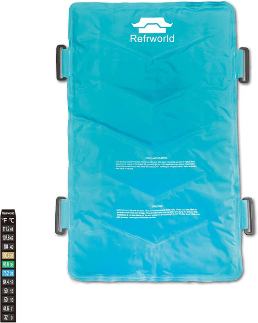 XXL Long-Lasting Cold Ice Pack Wrap for Full Back Pain Relief——Reusable Gel Ice Pack for Shoulder,Hip,Thigh&Calf——21"x13" Robin's Egg Blue