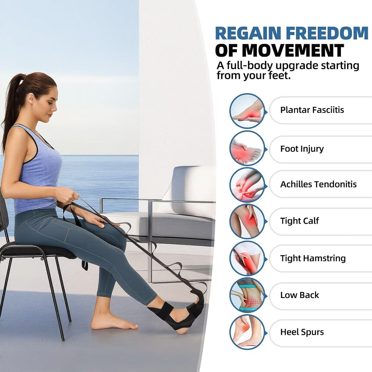 comness Plantar Fasciitis Relief Kit – Foot Stretcher and Foot Massager Roller, Stretch and Roll Routine for Heel Pain,Arch Pain, Simple At-Home Daily Foot Care