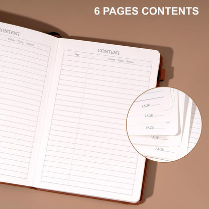 CAGIE Lined Journal Notebook for Women Men 320 Pages 100 Gsm Paper Thick Journaling Notebooks A5 Leather Journals for Writing Hardcover Journal Supplies for Work Note Taking Diary, 5.7x8.3 In, Green