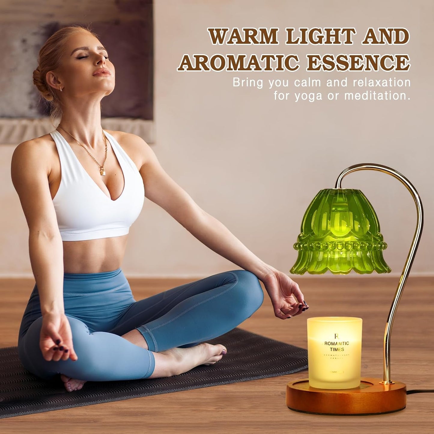 Funistree Flower Candle Warmer Lamp with Timer, Dimmable Candle Lamp Warmer, Christmas Birthday Gifts for Women Mom Her, Housewarming Home Decor, Lotus Wax Warmer for Yankee Candles - Lily Amber