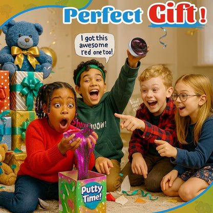 WATERELF Galaxy Putty Slime for Kids - Children's Day Gift, Fidget Sensory Artistic Therapy Putty Toys for Boys Girls Adults, Stress Relief Non-Sticky, 3.11 Inch 3.2 Oz – Golden/Red