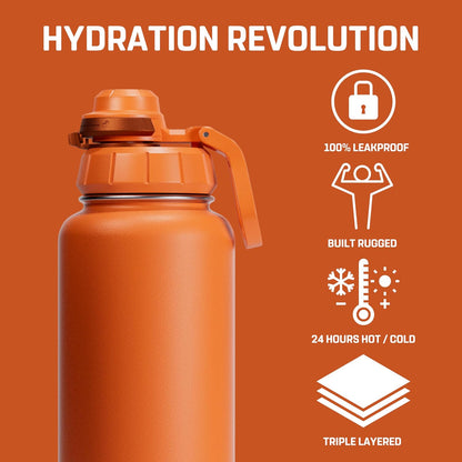 Vesmoon Vessence 24 Oz Stainless Steel Tea Infuser Bottle for Loose Leaf Tea, Water, Herbs, Fruits - Triple Layered Insulated, Leak Proof Bottle with Lid and Clip Handle - 24 Hours Hot/Cold