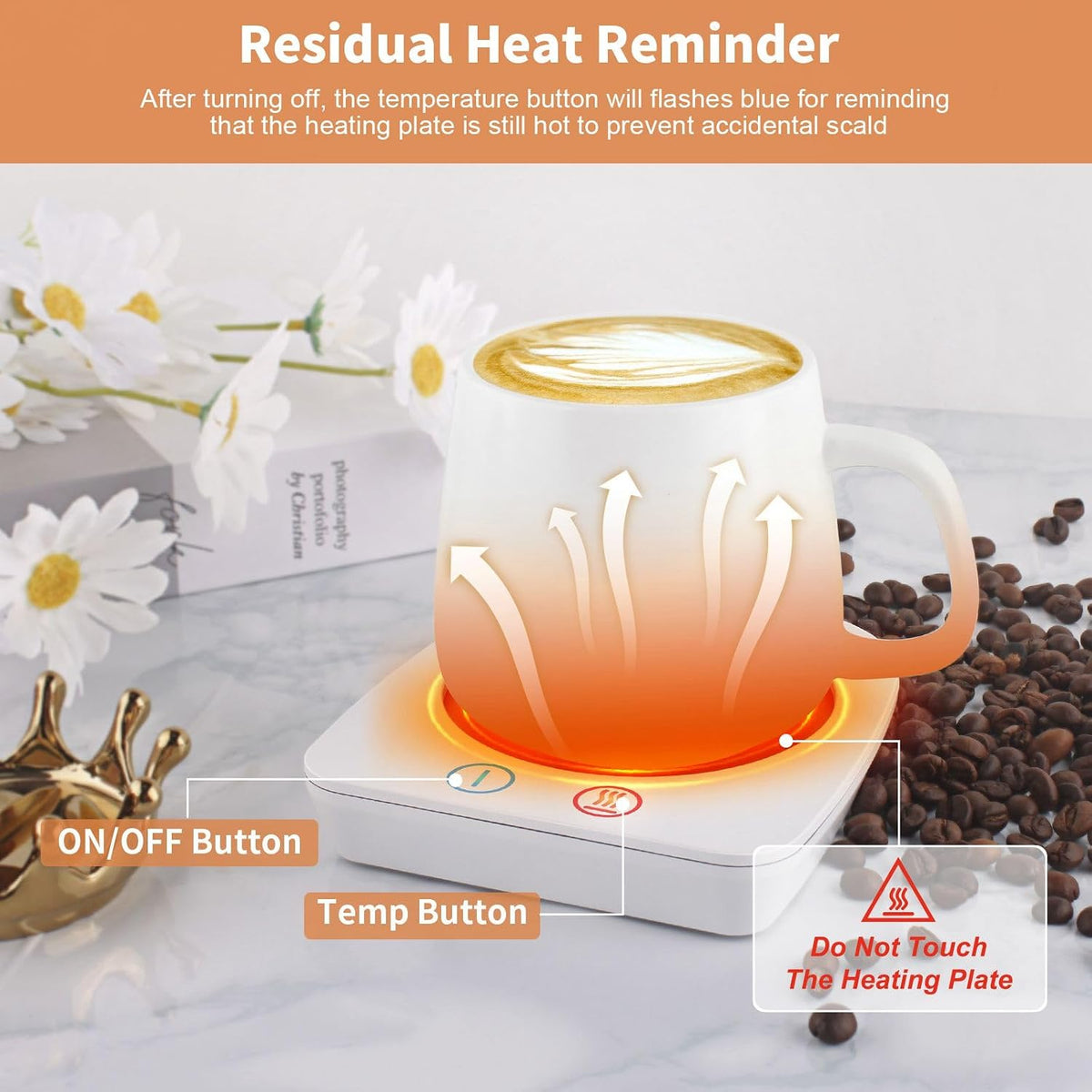 VOBAGA Mug Warmer& Coffee Mug Warmer for Office Desk