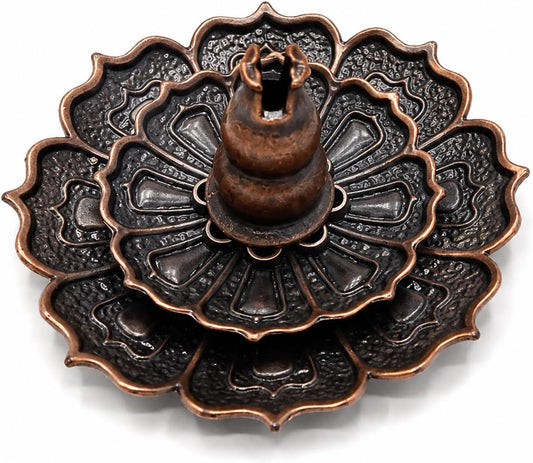 Incense Holder for Sticks, 3-in-1 Lotus and Gourd Incense Burner with Detachable Ash Catcher, Spiritual Japanese Decor for Yoga and Meditation