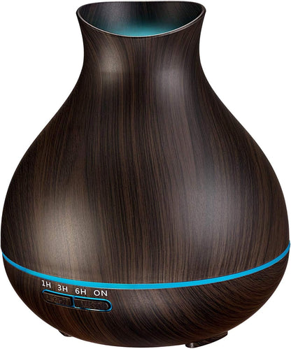 Aromatherapy Essential Oil Diffuser, 550ml Ultrasonic Fragrant Oil Large Room Humidifier, Diffusers for Home with Timer and Waterless Auto-Off, 7 Color LED Lights,Cool Mist Humidifiers
