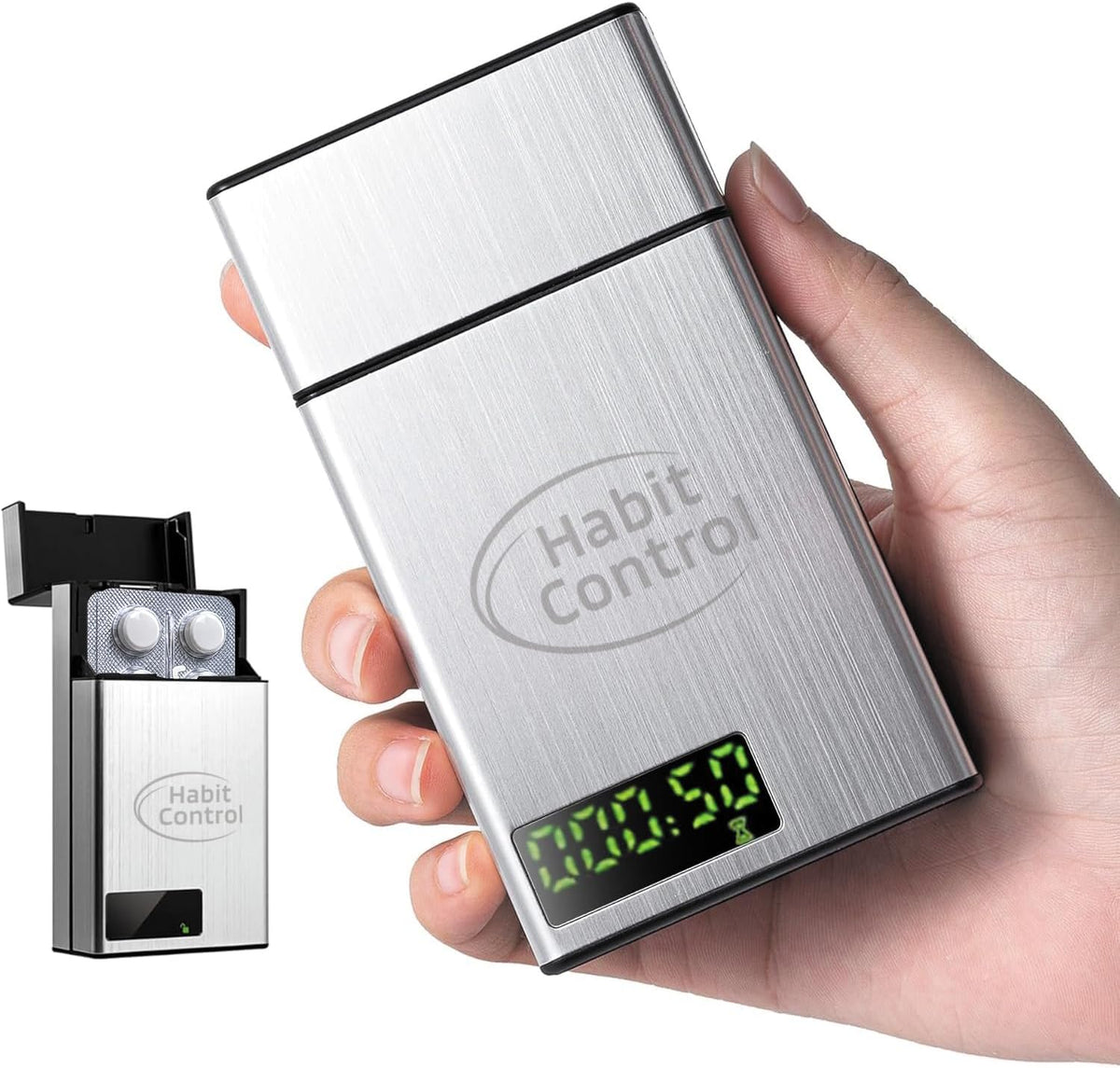 The Habit Control Timed Lock Box Small, Portable Lockbox with Timer Lock