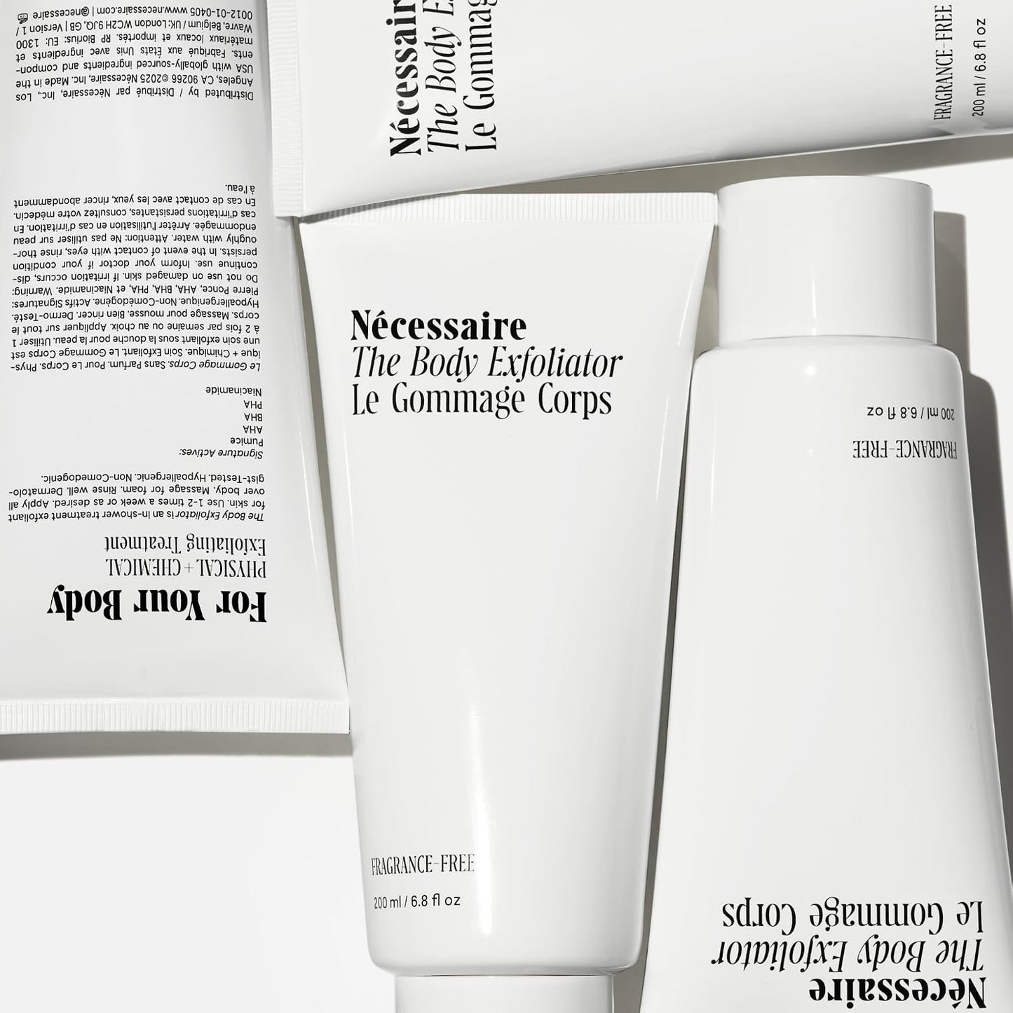 Nécessaire The Body Exfoliator. Eucalyptus. AHA/BHA/PHA. Resurface Skin. Smooth KP and Rough Patches. Hypoallergenic. Dermatologist-Tested. 180 ml / 6.1 fl oz