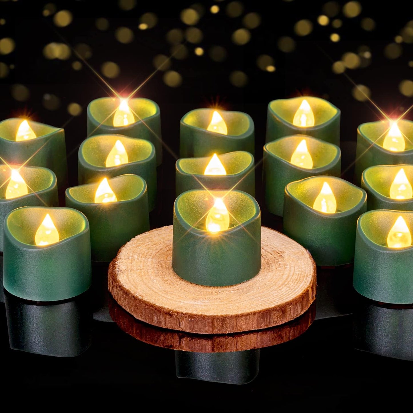 Homemory 24-Pack Flameless LED Tea Lights Candles Battery Operated, 200+Hour Fake Electric Candles TeaLights for Votive, Aniversary, Wedding Centerpiece Table Decor, Funeral, Halloween, Christmas