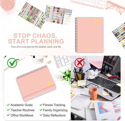 Planner 2026-2027, Weekly and Monthly Calendar Planner, JUL 2026 - JUN 2027 | A5(6.3'' x 8.5''), Hardcover, Agenda Book, Sprial Bound, Inner Pocket, Office and School Use