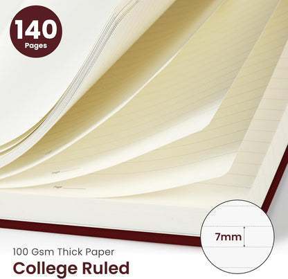 Taja Lined Spiral Journal Notebook for Women & Men, 140 Pages, College Ruled Hardcover Notebook for Work & Note Taking, Journals for Writing, A5(5.7" x 7.9") - Green