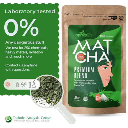 AprikaLife Matcha Latte Powder, Premium Barista Crafted Mix with Natural Vanilla Flavor - Authentically Japanese - 1st Harvest Ceremonial Grade, Sweet Matcha Powder Used by Coffee Shops 6.8 oz / 180g