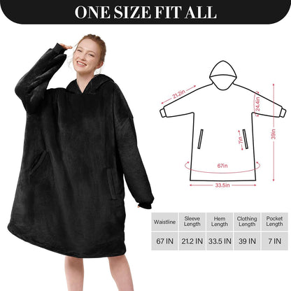LetsFunny Blanket Hoodie,Oversized Wearable Sherpa Fleece Blanket Sweatshirt,Super Soft Warm Cozy with Giant Pocket,Gifts for Women Men Adults Teenagers, One Size Fits All