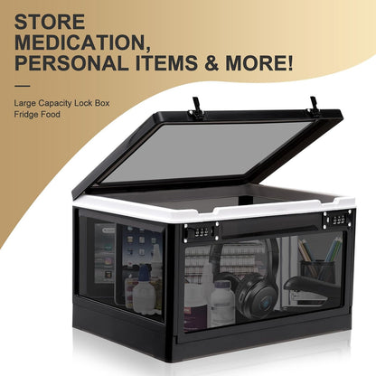 Lalifebuss Large Lock Box for Personal Items, 24 Litre Combination Lockable Storage Box for Office Locker/School/Medicine/Snacks/Phone Jail/Electronic/Home