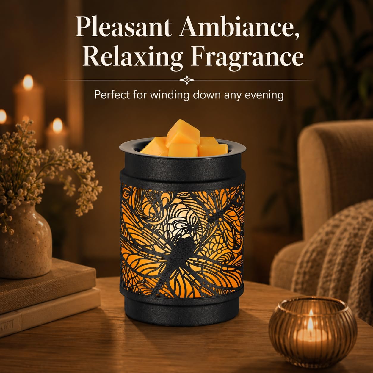 kobodon Wax Melt Warmer Metal Wax Warmer for Scented Wax Electric Fragrance Candle Oil Burner 2 in 1 Wax Melts as Gifts for Moms Grandma Women Girls(Sunflower)