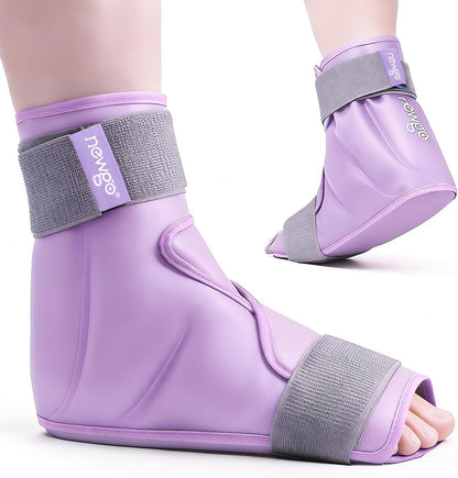 NEWGO Foot Ice Pack Wrap for Plantar Fasciitis Relief, 360° Full Coverage Reusable Gel Ice Boot for Heel & Ankle Pain, Cold Compression for Swelling, Achilles Tendonitis & Ankle Sprain- Black