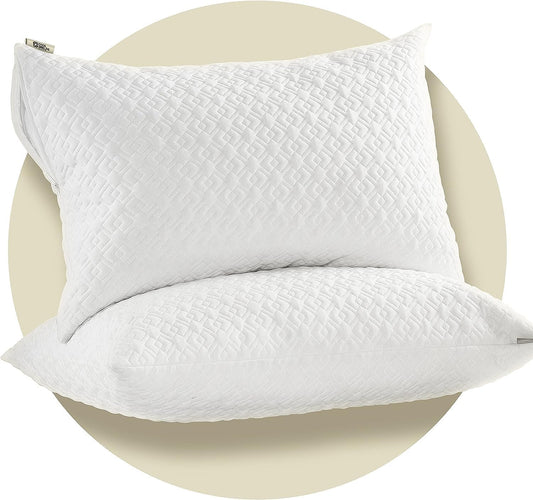 CoolShields Waterproof Pillow Protector, Standard Pillow Cases, 2 Pack