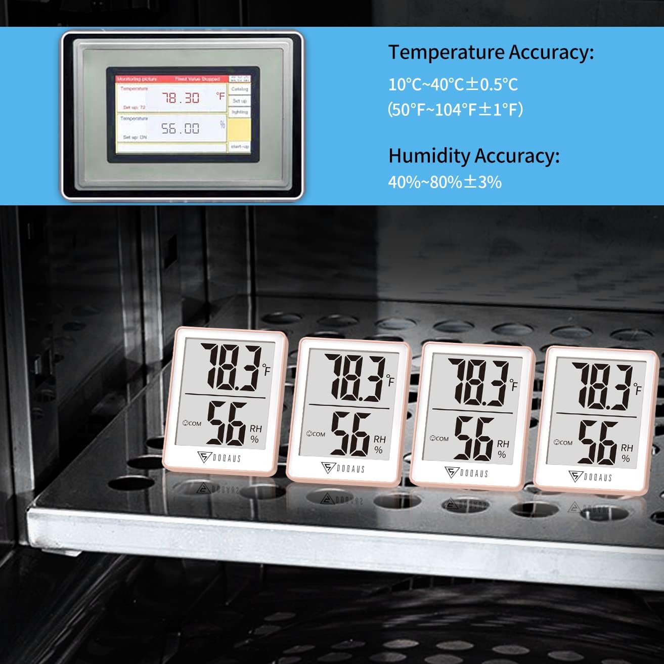 DOQAUS Digital Hygrometer Indoor Thermometer Humidity Meter Room Thermometer with 5s Fast Refresh Accurate Temperature Humidity Monitor for Home, Bedroom, Baby Room, Office, Greenhouse, Cellar (Black)
