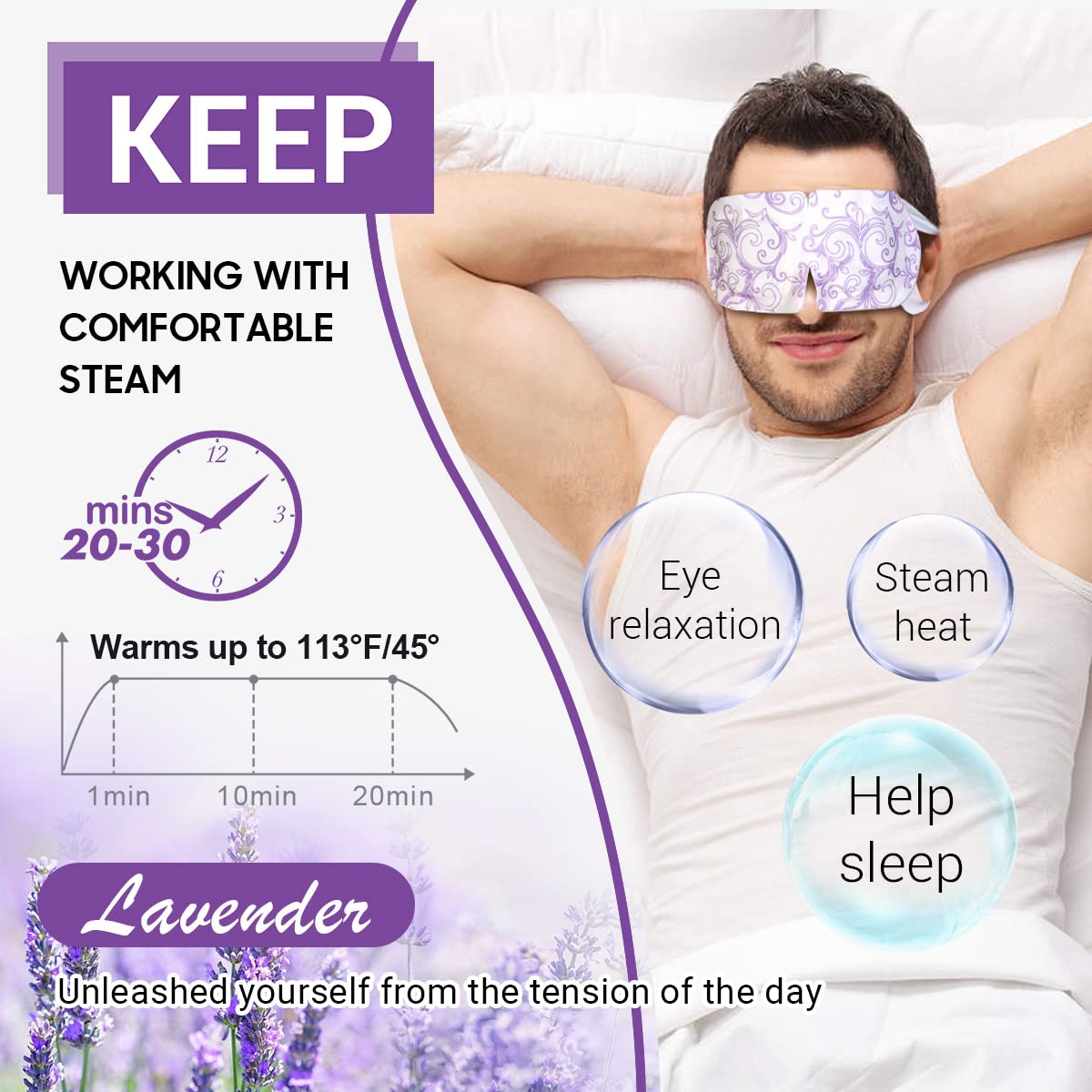 16 Packs Steam Eye Masks for Dry Eyes, Self Heating Warm Compress for Eyes Fatigue & Puffiness Relief, Disposable Heated Eye Mask Travel Essentials, Spa Relaxation Set for Women Christmas, Unscented