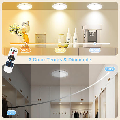 2Pack Rechargeable Magnetic Ceiling Light/Shower Light with Remote