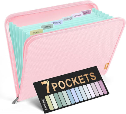 Sooez 13 Pocket Accordion File Organizer, Zipper Expanding File Folder A4