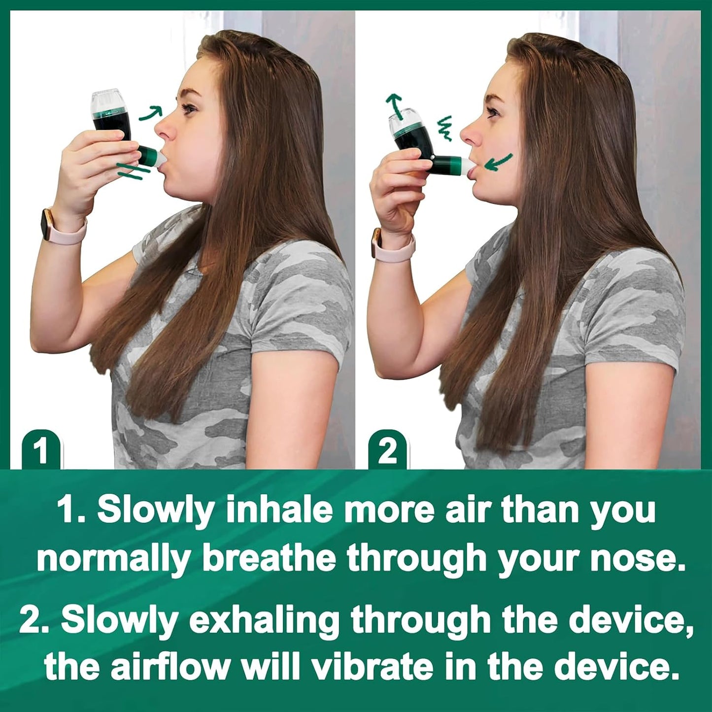 Flutter Valve Device for Lungs, Breathing Exercise Devicefor Lungs, Adjustable Resistance for Natural Mucus Removal, Portable Lung Exerciser Device | Breathing Trainer