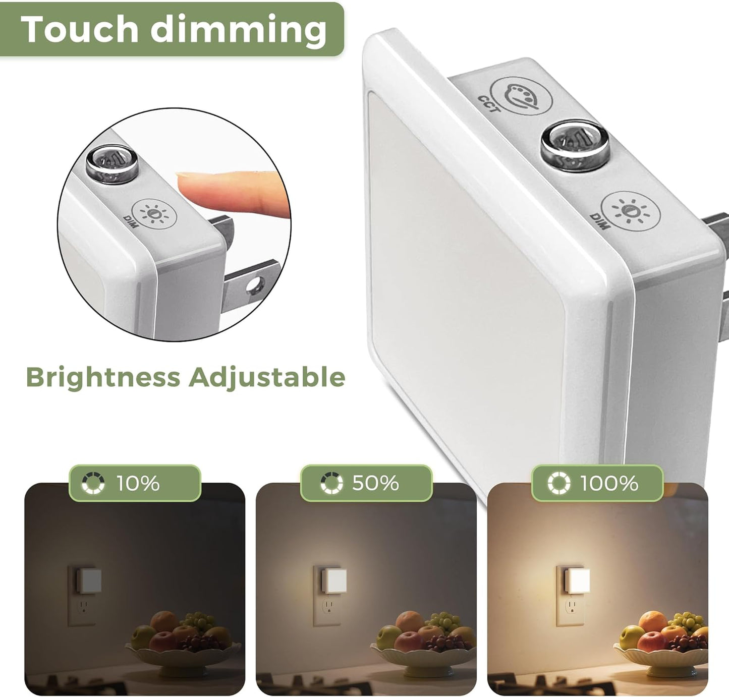 L LOHAS LED Night Lights Plug into Wall 2-Pack, 0.3W Plug in Night Light, Dusk to Dawn, 2000K Amber Light, Sleep Aid Nightlight Auto-On/Off, for Adults Kids Room, Bedroom, Bathroom, Hallway, Non-Dim