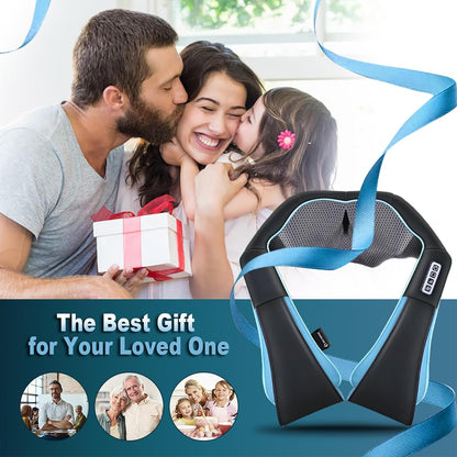 Mo Cuishle Women Men Gifts, Shiatsu Back Shoulder and Neck Massager with Heat, Electric Deep Tissue 4D Kneading Massage, Best Gifts for Mom Dad Wife Husband her Him, Christmas, Birthday (NOT Cordless)