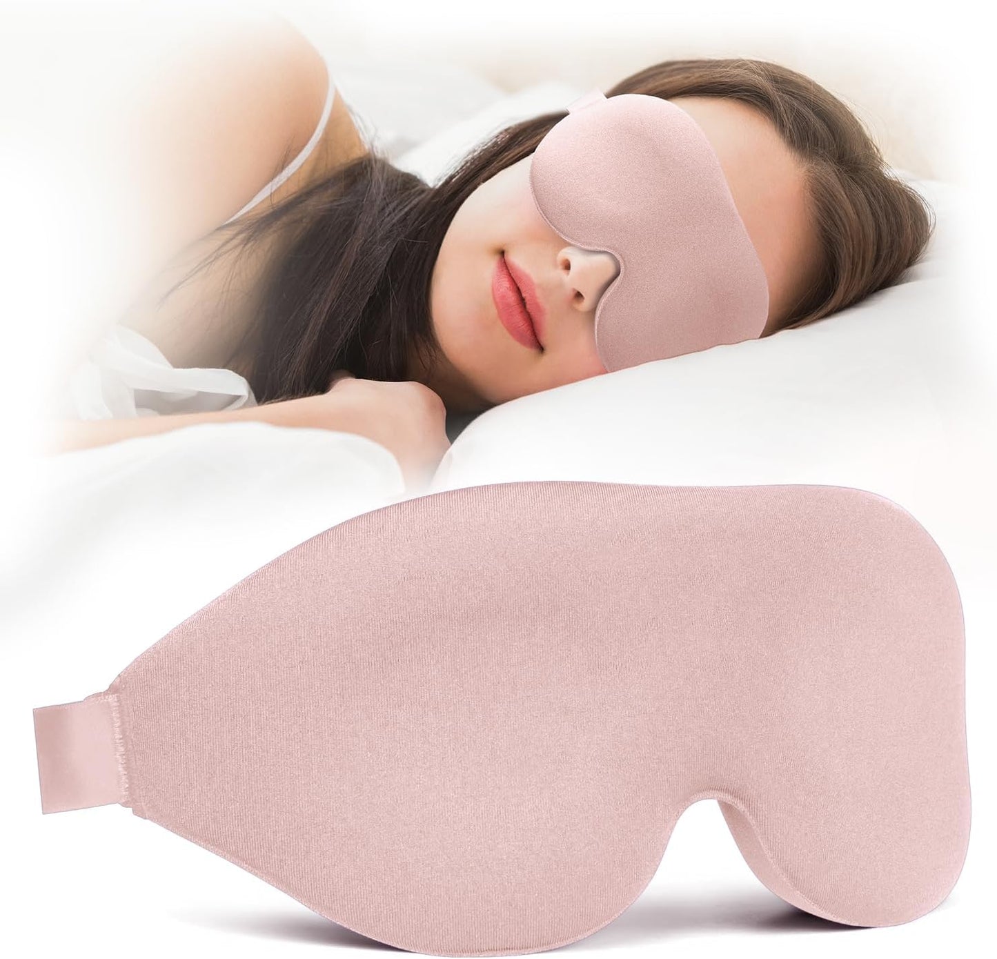 NEWVANGA Sleep Mask for Back and Side Sleeper, Block Out Light, Luxury Sleeping Eye Mask of 3D Night Blindfold, Zero Pressure Breathable Travel Eye Cover Black