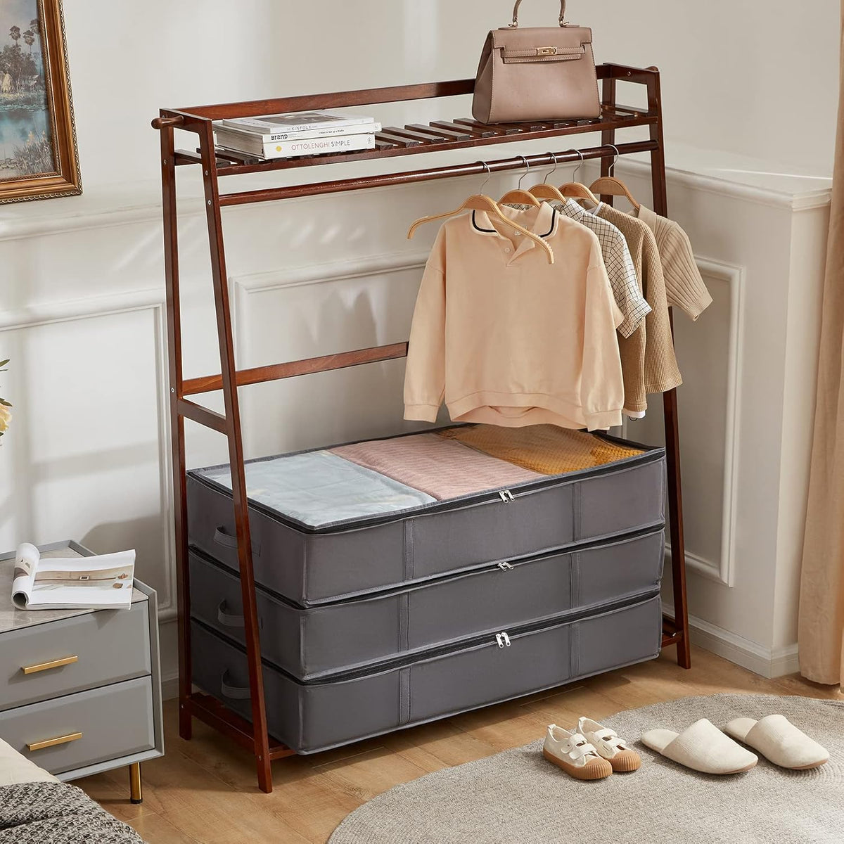 Lifewit 95L Under Bed Storage Container, Blanket Organizer, Gray