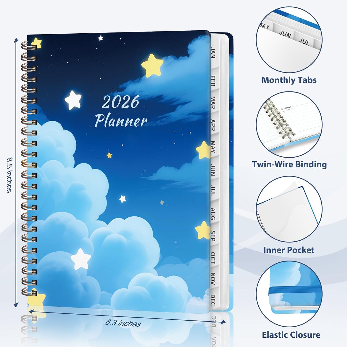 Weekly To Do List Notepad, 52 Sheets, Undated Weekly Planner, Letter Size | 8.5"x11", 100GSM, Thick Paper, Twin-Wire Spiral Bound, Tear Off Desk Pad, For Women & Man, Home School & Office Work