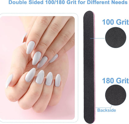 Nail File and Buffer Set, 4 Way Nail Buffers Shine Kit Professional Nail Files for Natural Nails Manicure Filer Filing Polishing Buff Nail Care Smoother Buffing Fingernail 100/120/240/600/3000 Grit